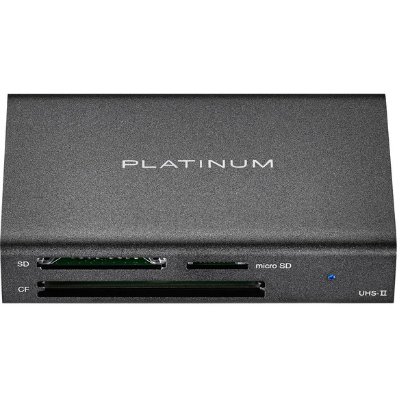 Platinum™ - USB 3.2 Gen 1 SD, microSD, CF 3 Slot Memory Card Reader - Black - Picture 2 of 5